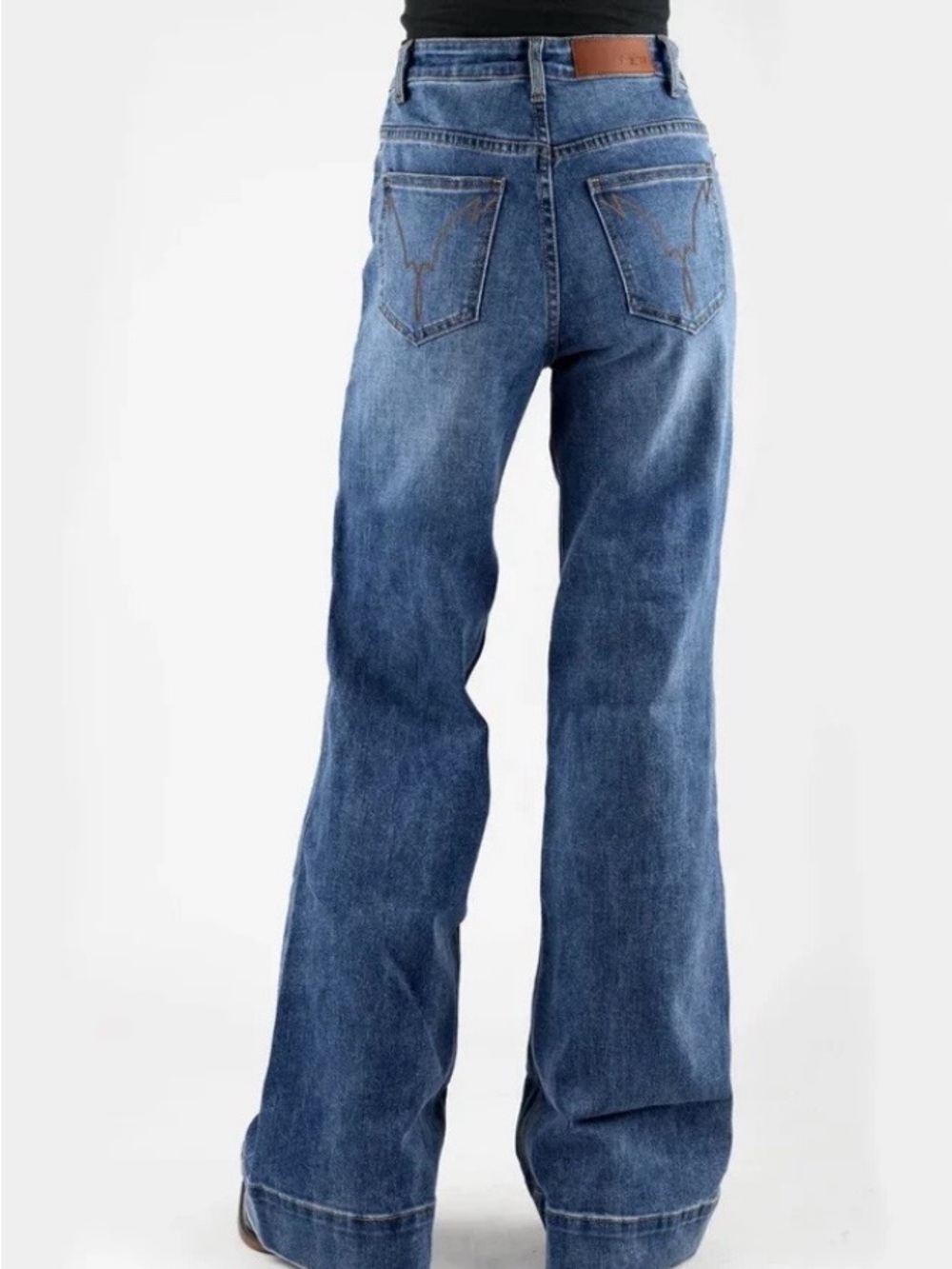 Women’s Tin Haul Denim Jeans with Contrast Back Pocket Stitching Wide Leg